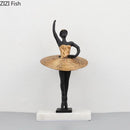 GobekUsa Golden Ballerina Sculpture Desk Ornament Aesthetic Room Decor Figure