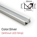 GobekUsa Invisible LED Aluminum Profile with Milky Cover for Cabinet Shelf Lighting
