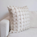 GobekUsa Cream White Plaid 3D Bubble Cushion Cover - Light Luxury Decorative Sofa Pillow Cover