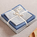 GobekUsa Japanese Grid Print Bed Set in Washed Cotton for Summer Comfort