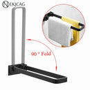 GobekUsa Black Aluminum Bathroom Towel Rack - Single Layer Wall Mounted Towel Bar