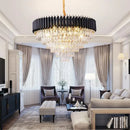 GobekUsa Gold Black Crystal Chandeliers LED Ceiling Light for Luxe Living & Hospitality