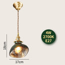 GobekUsa Glass Lamp LED Pendant Light Fixture with Copper Socket for Nordic Modern Home Decor