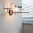 GobekUsa Clear Glass LED Wall Light Walnut Bedside Lamp Modern Rotatable Brass Wall Lights