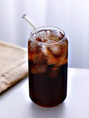 GobekUsa Can-Shaped Aesthetic Drinking Glasses Set with Lid and Straw