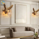 GobekUsa Crystal Eagle LED Wall Lamp for Bedroom, Study, Living Room, Hotel, Dining Room