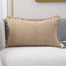 GobekUsa Beige Pompom Decorative Pillow Cover Set - Premium Quality Home Sofa Decor