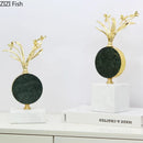 GobekUsa Gold-plated Flower Crystal Sculpture Desk Decoration Modern Crafts Room Decor