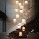 GobekUsa Gold Crystal Staircase Chandelier | Luxury Indoor Lighting Fixtures