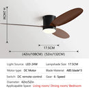 GobekUsa Black DC Ceiling Fan Light with Remote Control and LED Chandelier