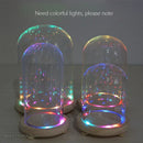 GobekUsa Glass Dome Night Light with Dry Flower Ornaments on Wood Base