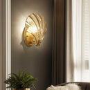 GobekUsa Glass Shell Led Wall Lamp: Modern Hall Sconce with Creative Lighting for Bedroom, Kitchen.