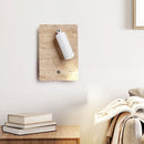 GobekUsa LED Wall Light Fixtures Bedroom Modern Button Switch Yellow Travertine White Iron Bedside Lamp