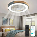 GobekUsa Low Profile Wood Ceiling Fan Light with Remote Control LED Indoor Air Circulator