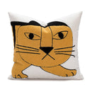 GobekUsa Cartoon Tiger Embroidered Cotton Pillow Cover for Bedroom