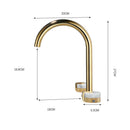 GobekUsa Gold Brass and Marble Widespread Bathroom Faucet 8' Basin Mixer