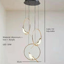 GobekUsa Gold Magpie Bird LED Ceiling Chandelier for Dining Room Decor