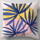 GobekUsa Blue Flower Leaves Pattern Pillowcase - Nordic Style Living Room Cushion Cover