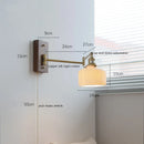 GobekUsa Copper Arm LED Wall Sconce Switch Light, Adjustable Lampshade, Pull Chain, Beside Lamp