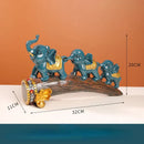 GobekUsa Elephant Resin Ornament: Elegant Living Room Sculpture & Home Office Decor