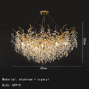 GobekUsa Gold Aluminium Crystal Chandelier for Elegant Dining Room Lighting