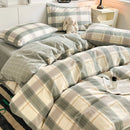 GobekUsa Grid Print Cotton Bedding Set for Single Double Beds