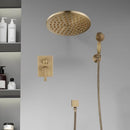 GobekUsa Antique Brass Shower Faucet Set with 10 Inch Round Head - Bathroom Wall Kit