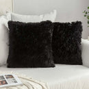 GobekUsa Cozy Plush Fur Cushion Cover 43x43cm White Grey Sofa Decor Pillowcase