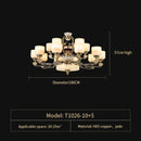 GobekUsa All Copper Jade Chandelier for Living Room, Villa Duplex Multi-storey Lighting