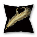 45x45cm Golden Leaves Pillow Cases by GobekUsa - Nordic Ins Black Sofa Decor