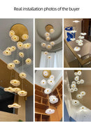 GobekUsa LED Lotus Staircase Chandelier: Modern Design for Hotel Lobby, Villa, Kitchen Lighting