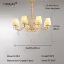 GobekUsa Gold Crystal Chandelier with Lamp Shade for Elegant Living Room, Bedroom, and Kitchen