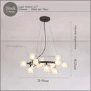GobekUsa LED Glass Chandelier Pendant Lamp for Living Room Dining Room Lighting