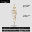 GobekUsa Crystal Chandelier: Luxe Stairwell Lighting for Duplex Villa, Loft, or Living Room