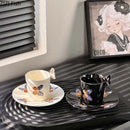 GobekUsa Butterfly Pattern Ceramic Cup & Saucer Set for Dining Table and Coffee