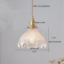 GobekUsa Green Glass LED Pendant Lamp with Copper Wood Handle for Modern Nordic Home Decor