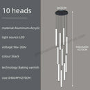 GobekUsa Loft Black Chandelier: Acrylic Villa Ceiling Lamp for Living Room & Staircase