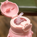 GobekUsa Kids Cute Cartoon Water Cup with Portable Strap - BPA-Free Student Sippy Cup