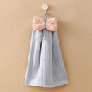 GobekUsa Bowknot Microfiber Hand Towels Soft & Absorbent Coral Velvet for Kitchen & Bathroom