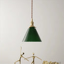 GobekUsa Copper Canopy LED Pendant Light Fixture Green Glass Hanging Lamp