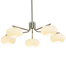 GobekUsa Glass Persimmon Chandelier: Bauhaus Medieval Inspired Milk White Lamp