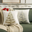 GobekUsa Christmas Tree Embroidered Cushion Cover - Festive Decor Pillow Cover