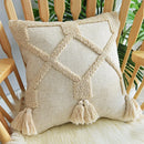 GobekUsa Handmade Geometric Tufted Pillowcase Set - Modern, Minimalist, Indian-Inspired Cushion Covers