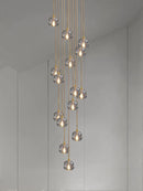 GobekUsa Crystal Stainless Steel Staircase LED Chandelier for Modern Luxury Interiors