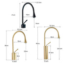 GobekUsa Gold Tall Basin Faucet, 360 Swivel Waterfall Mixer for Bathroom Washbasin