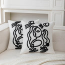 GobekUsa Abstract Art Line Cushion Cover Plush Embroidered Pillowcase