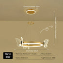 GobekUsa Gold Butterfly LED Round Ceiling Chandelier for Living Room and Bedroom