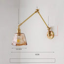 GobekUsa Ceramic Copper LED Wall Lamp with Adjustable Long Arm Swing