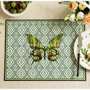 GobekUsa Butterfly Print Placemat: Pomegranate Floral Design, Non-Slip Dining Table Mats