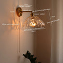 GobekUsa Japanese Style LED Glass Copper Wall Lamp Sconce for Restaurant, Bar, Bedroom, Bathroom